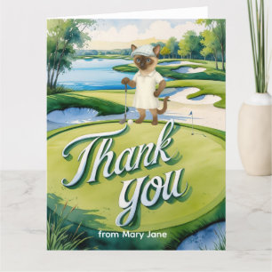 Golfer thank you on putting green  card