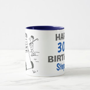 Golfer with Golf Bag and Sign Mug