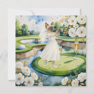 Golfer woman Save the Date Bride Bachelorette  Invitation