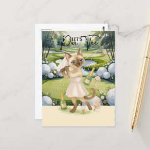 Golfer woman Save the Date Bride Bachelorette  Postcard