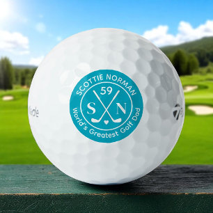 Golfer 'World's Greatest Golf Dad' Azure Balls