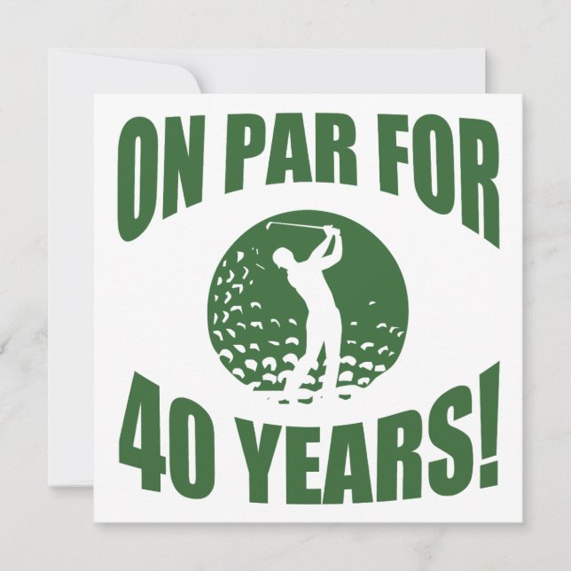Golfer's 40th Birthday Card (Front)