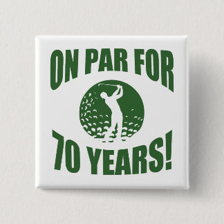 Golfer's 70th Birthday 2 Inch Square Button