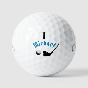 Golfer's Ball with Name and Number One