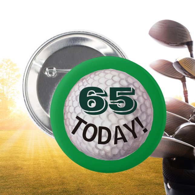 Golfer's birthday golf ball golfing player age fun 2 inch round button (Creator Uploaded)