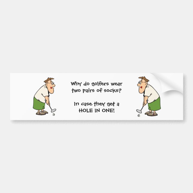 Golfers Bumper Sticker Humourous Golfer (Front)