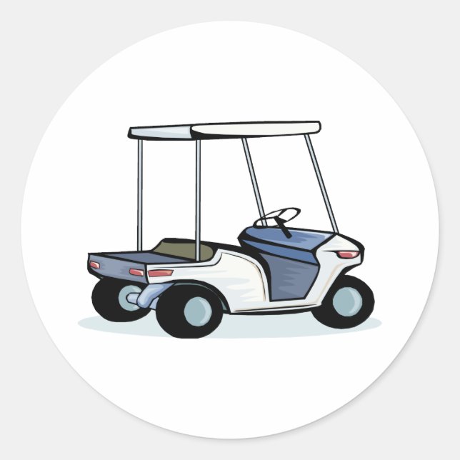 Golfers cart classic round sticker (Front)