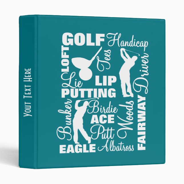 Golfers Golf Terminology Text Graphic Binder (Front/Spine)
