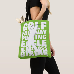 Golfers Golf Terminology Typography Tote Bag