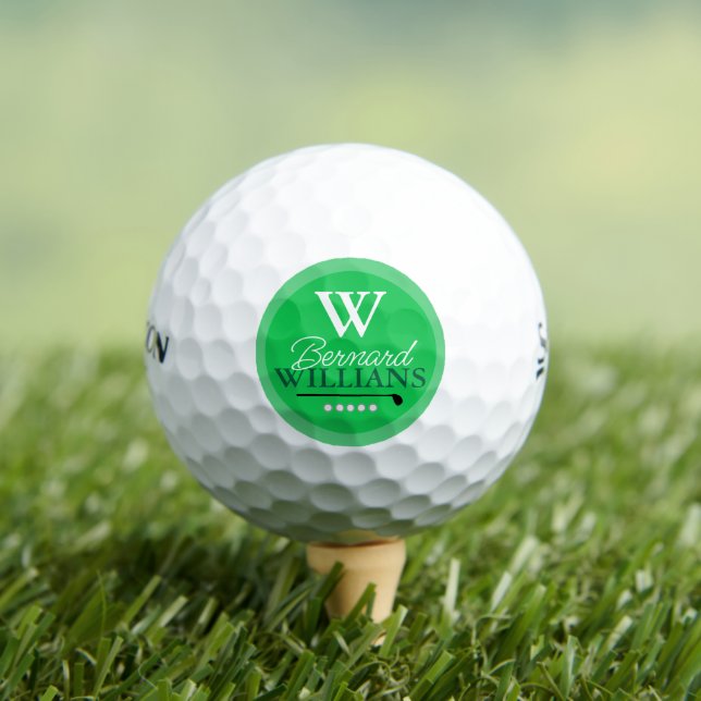 Golfer's Monogram Monogrammed Green  Golf Balls (Insitu Tee)