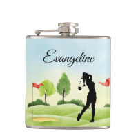 Golfer's Monogram Vinyl Wrapped Flask