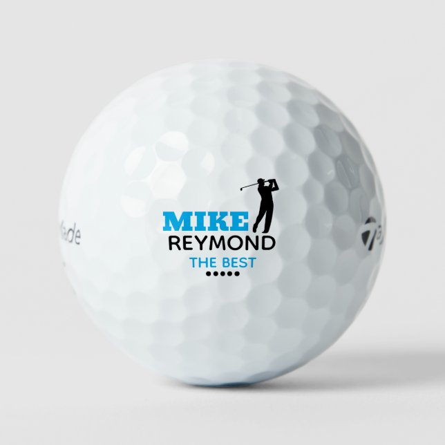 Golfer's Name - Elegant Golfer Mark  Golf Balls (Front)