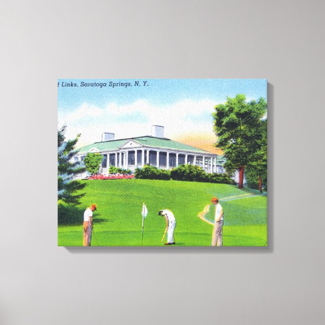 Golfers on McGregor Golf Links Scene Canvas Print (Front)
