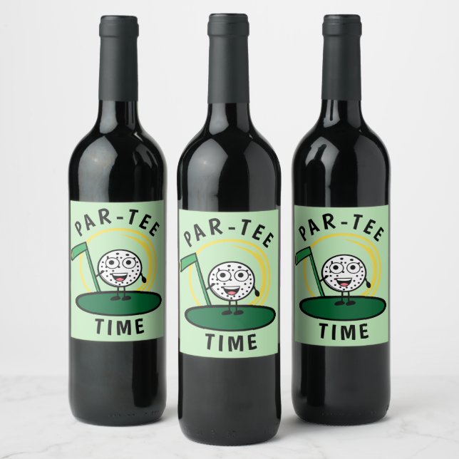 Golfers Par-Tee Time Wine Label (Bottles)