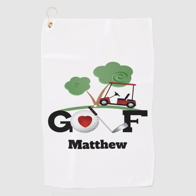 Golfers Personalized Golf Cart Towel (Front)