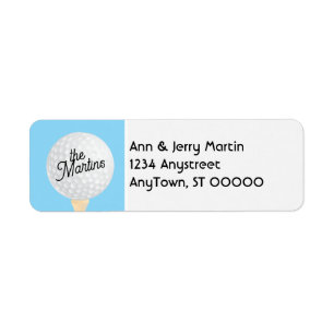 golfers return address golf ball blue and white 