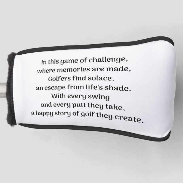 Golfer's thrill golf head cover (Front)