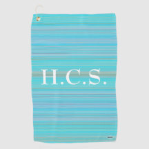 Golfer's Towel Aqua with Stripes HAMbyWG