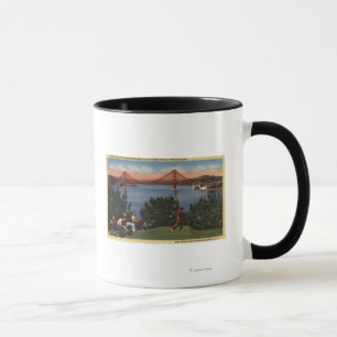 Golfers with Golden Gate Bridge in Background Mug