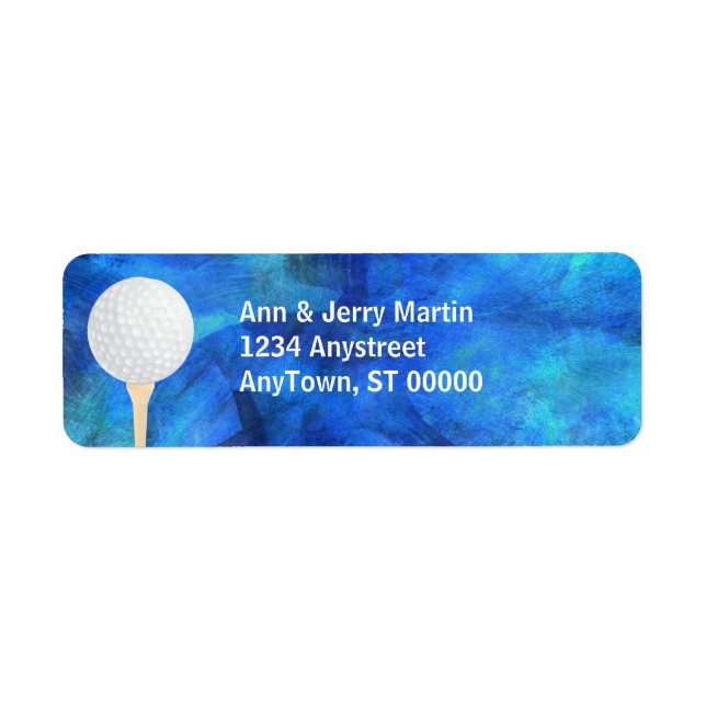 golfeurs étiquette de adresse balle de golf bleu e (Devant)