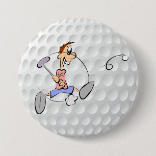 Golfing 3 Inch Round Button