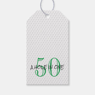 Golfing 50th Birthday A HOLE IN ONE Golf Ball Fun Gift Tags