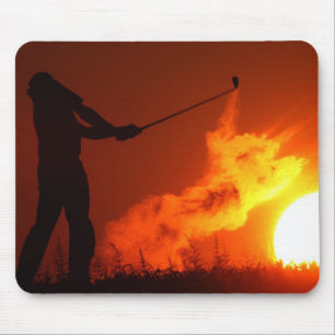 Golfing at Sunset Mouse Pad