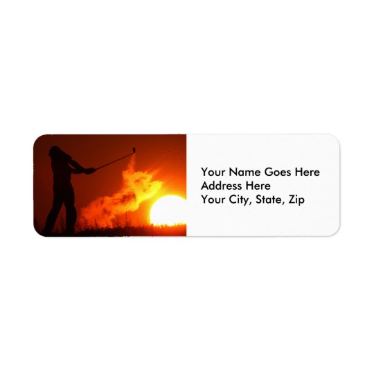 Golfing at Sunset Return Address Label