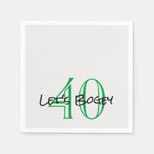 Golfing Birthday 40 LET'S BOGEY Funny Golf Ball Napkin