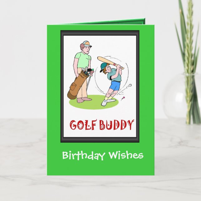 Golfing Birthday cards, Golf buddy Card (Front)