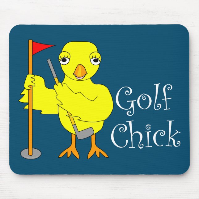 Golfing Chick Text Mouse Pad (Front)