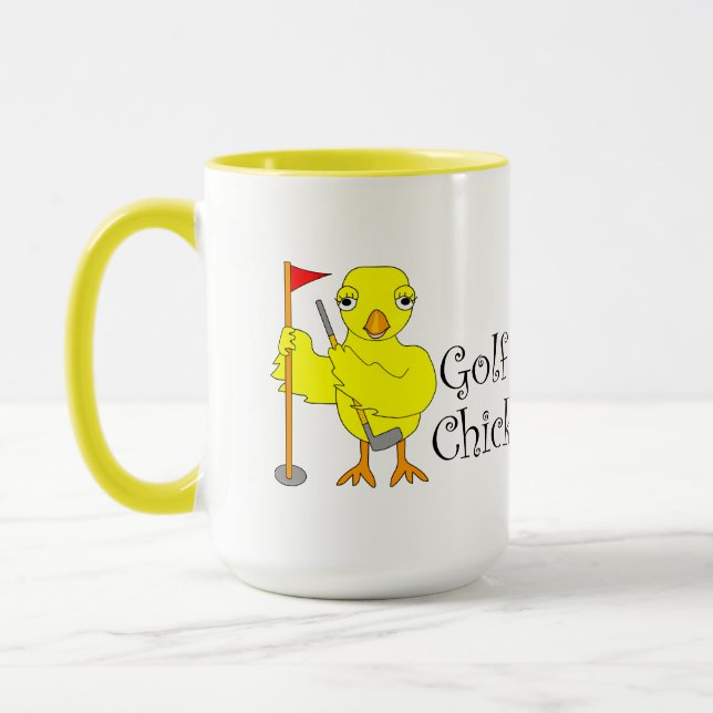 Golfing Chick Text Mug (Left)