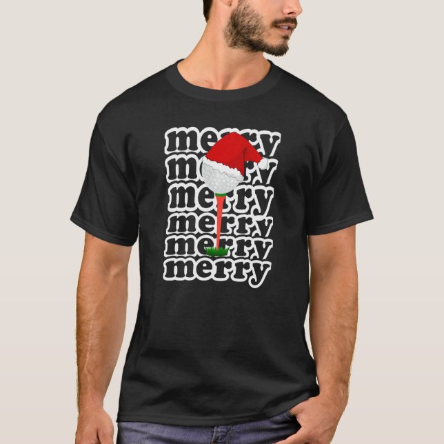 Golfing Christmas Holiday Golf Ball  1 T-Shirt (Front)
