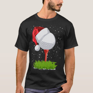 Golfing Christmas Santa Hat Golf Ball Gift For hob T-Shirt