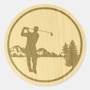Golfing Classic Round Sticker