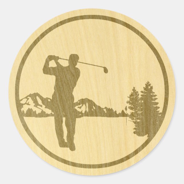 Golfing Classic Round Sticker (Front)