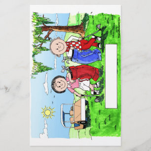 Golfing Couple - Personalized Cartoon Stationery