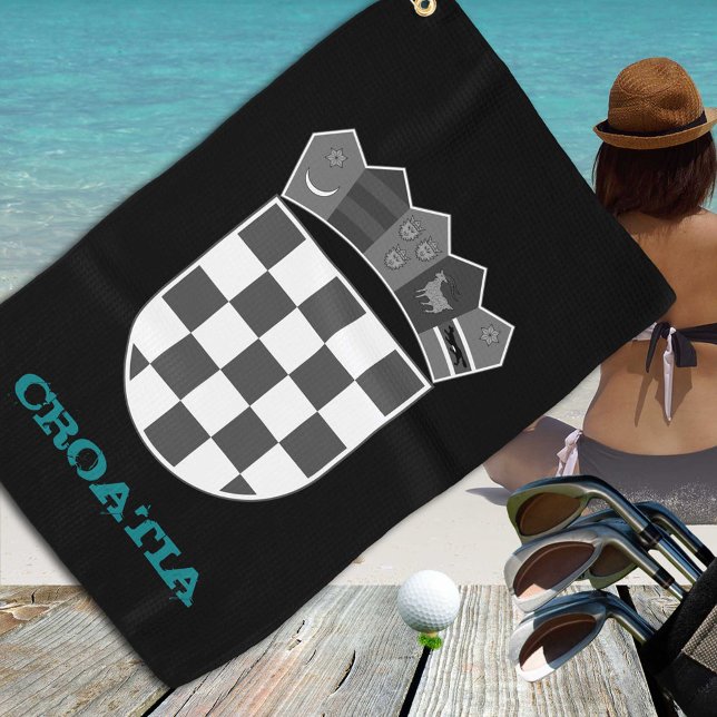 Golfing Croatia & Croatian coat of arms / flag Golf Towel (Creator Uploaded)