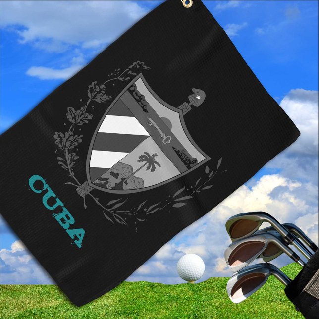 Golfing Cuba & Cuban coat of arms / flag Golf Towel (Creator Uploaded)