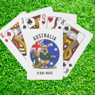 Golfing Dad Aussie Kangaroo Playing Cards