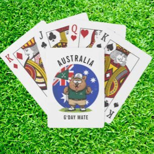 Golfing Dad Aussie Wombat Playing Cards