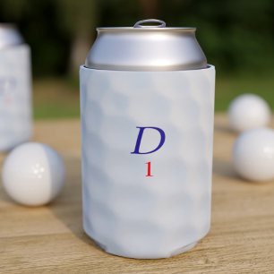 Golfing Dad Dimple Monogram Golf Ball Can Cooler