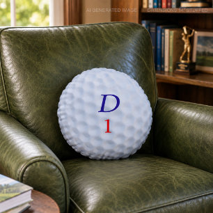 Golfing Dad Golf Ball Round Throw Pillow
