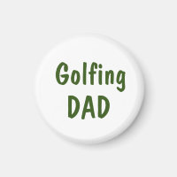 Golfing dad text on white
