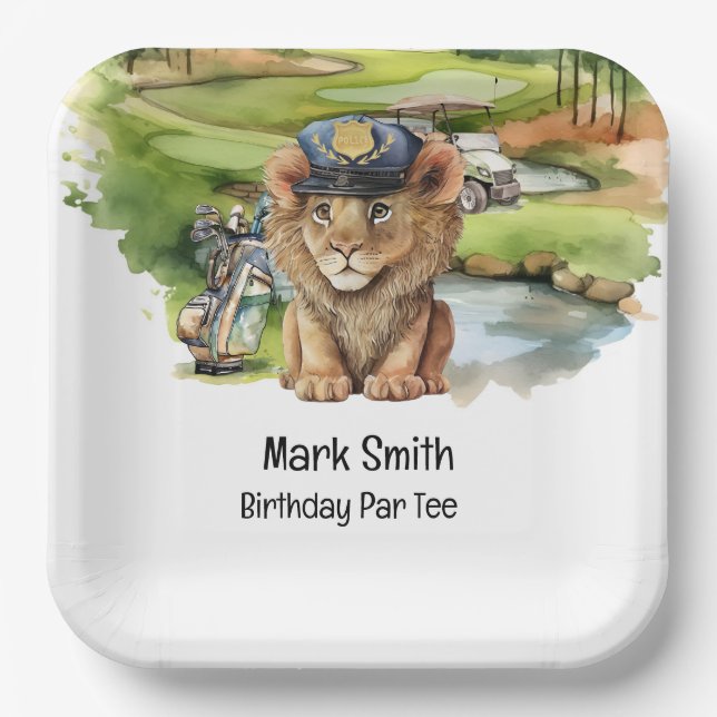 Golfing Detectives Unite: A Birthday Adventure  Paper Plate (Front)