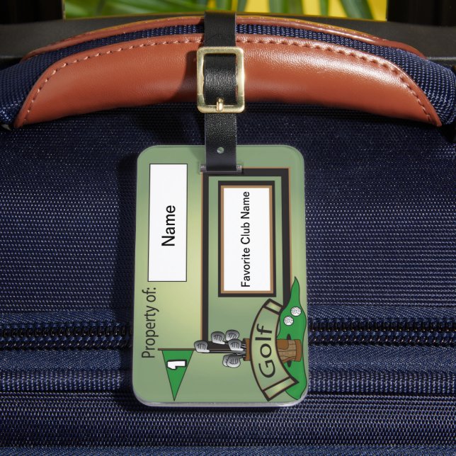 Golfing 🏌️‍♂️ | DIY Text | Green Luggage Tag (Front Insitu 2)