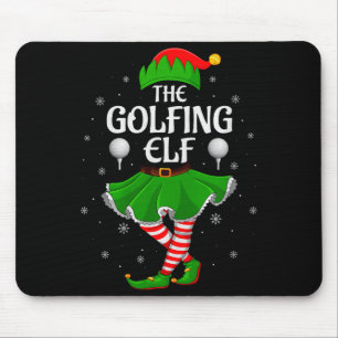 Golfing Elf Christmas Family Girls Women Elf Squad Mouse Pad