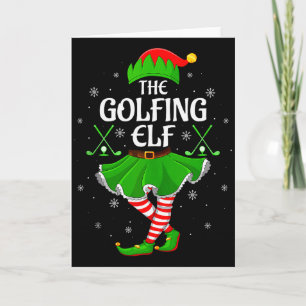 Golfing Elf Christmas Girls Women Elf Squad Xmas F Card