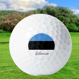 Golfing Estonia & Estonian Flag / Golf Ball