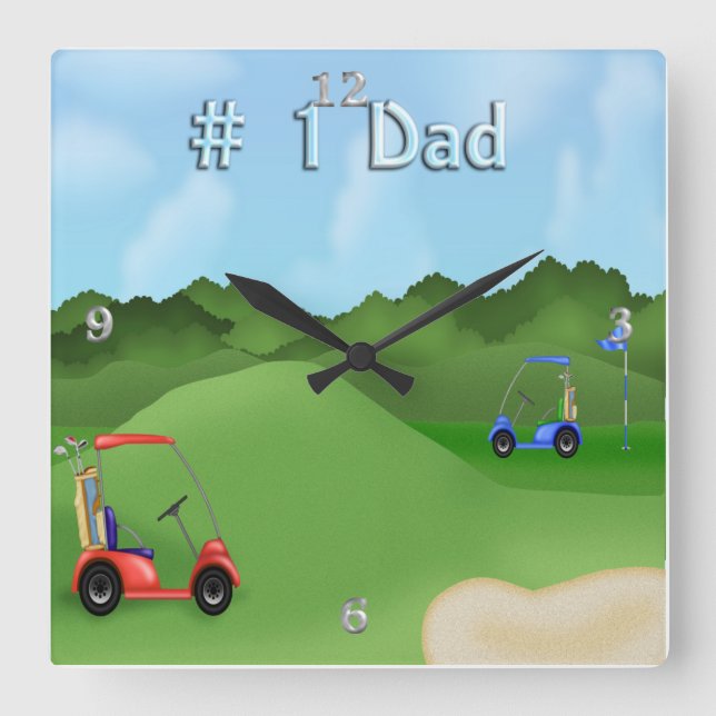 Golfing Father's Day Wall Clock (Front)